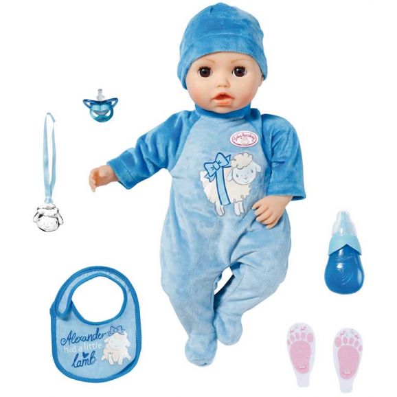 Baby Annabell Alexander Docka Interaktiv med ljud och tårar 43 cm