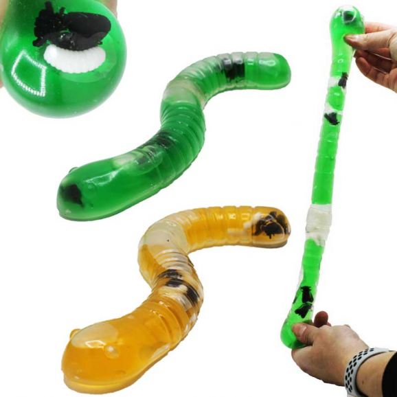 Mask med Slime, larver och flugor Fidget 27 cm