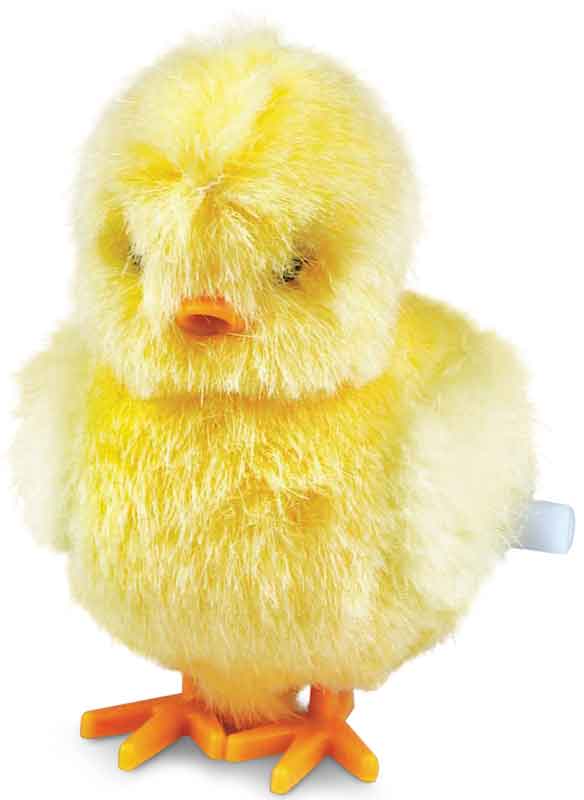 Läs mer om Hoppande kyckling fluffig och mjuk vrid upp 7 cm leksak