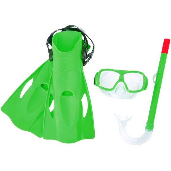 Snorkelset Freestyle Grön för barn Bestway