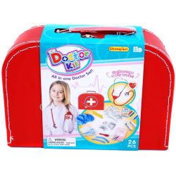 Doktorväska med tillbehör till barn för att leka doktor 26 delar