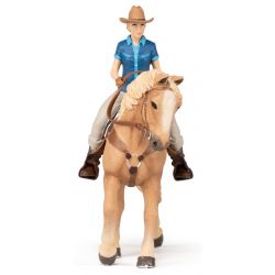 Papo Quarterhäst med cowboy tjej