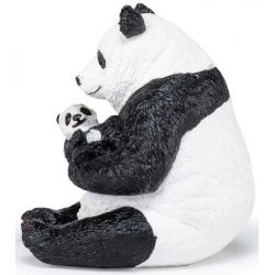 Papo Panda med unge sittande