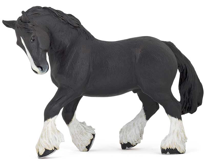 Papo Shire svart Häst Leksaksdjur