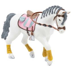 Papo Häst med sadel rosa schabrak