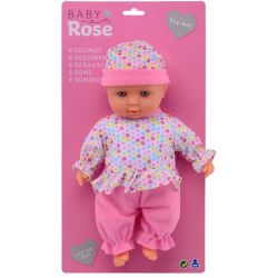 Docka med 8 olika ljud och rosa kläder Baby Rose