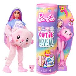 Barbie Cutie Reveal Barbie Cozy Teddy Tee Rosa Nalledräkt HKR04