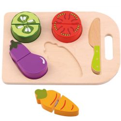 Leksaksmat delbara grönsaker i trä med skärbräda Tooky Toy