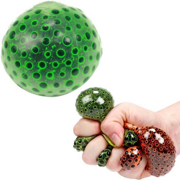 Klämboll Alienägg Fidget med mjuka svarta pärlor