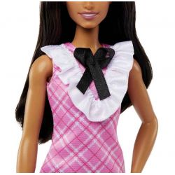 Barbie Fashionistas Docka med mörkt hår och en fin dress HJT06