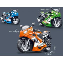1 st. Leksaksmotorcykel med ljus, ljud och pullback-funktion 11 cm