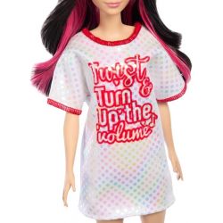 Barbie Fashionistas Black Wavy Hair With Twist ‘n’ Turn Dress Nr 214 HRH12