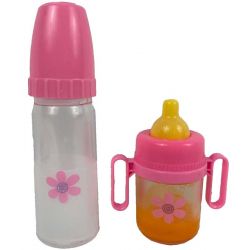 Baby Rose Juiceflaska och nappflaska med mjölk