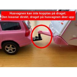 REA - Leksaksbil Volvo V70 med husvagn Rosa Kids Globe - REA