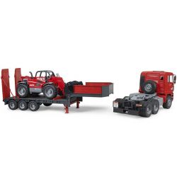 Bruder Lastbil MAN TGA Trailer och Manitou Lastare 02774