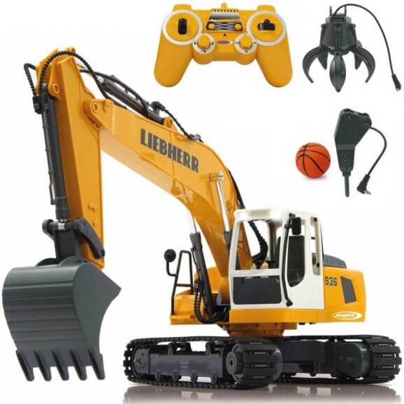 Radiostyrd Liebherr Grävmaskin R936 med Rivningsset 1:20 - 2,4 GHz