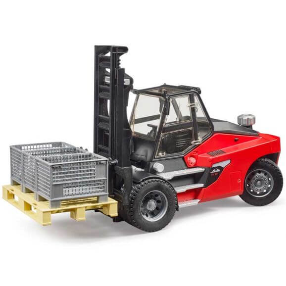 Bruder Linde HT160 Truck Staplare med pall och korgar 02513