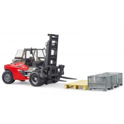 Bruder Linde HT160 Truck Staplare med pall och korgar 02513