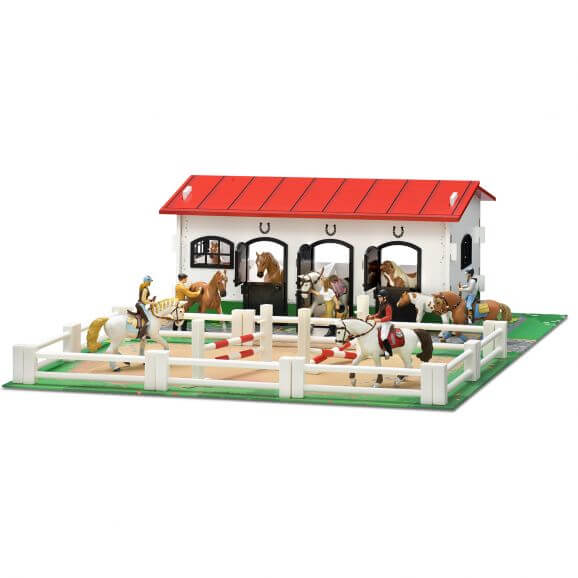 Micki Stall med paddock för leksakshästar