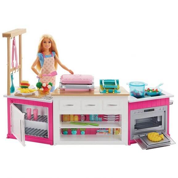 Barbie stort kök med en kock