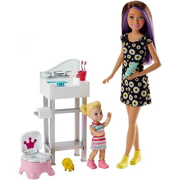 Barbie Babtsitter Playset Barnvakt Potträning Kit