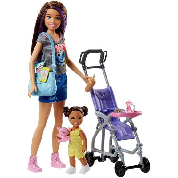 Barbie Skipper Babysitter Stroller med barnvagn