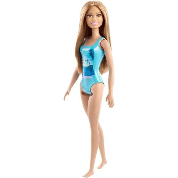 Barbie Summer Water Play Beach Docka Blå Baddräkt