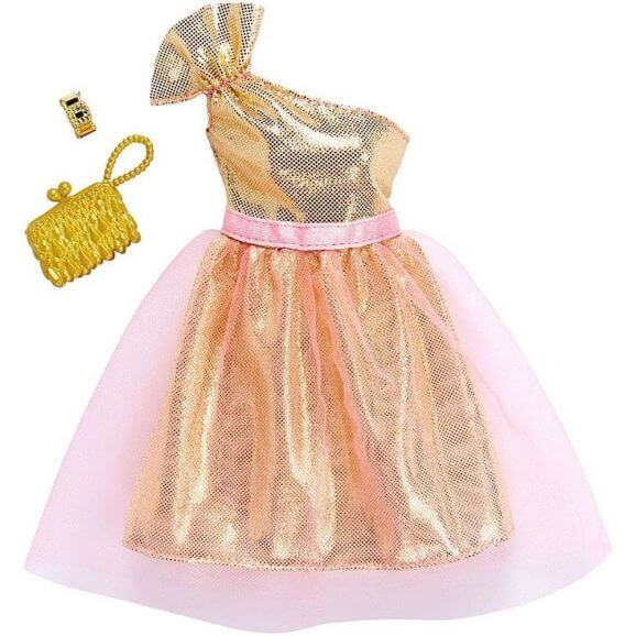 Barbie Fashion Klädset Klänning guld och rosa FKT10