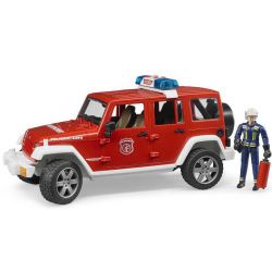 Bruder Jeep Wrangler Rubicon Brandbil med Figur Brandman 02528