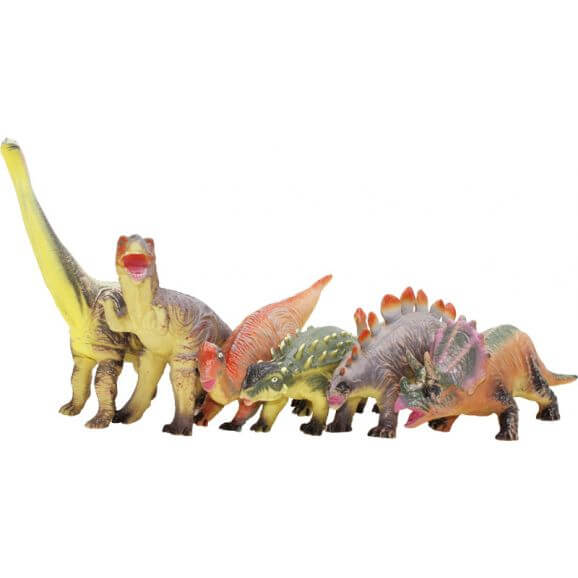 Dinosauriefamilj 6 st. Mjuka 24-30 cm