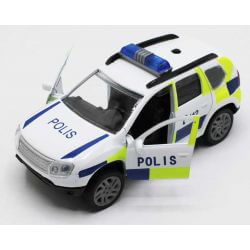 Polisbil med släpvagn och helikopter Die-Cast