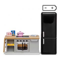 Lundby Spis och Kylskåp Set grå och svart