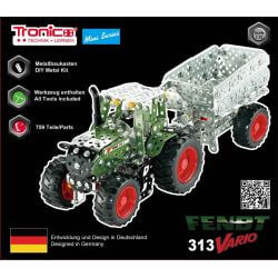 Traktor Fendt 313 Vario med trailer Byggmodell Metall 1:32 Tronico