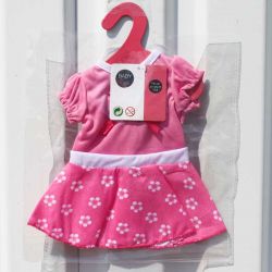 Baby Rose Rosett Rosa Dockklänning till dockor 40-45 cm