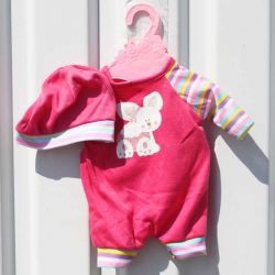 Baby Rose Dockkläder Rosa Med Ränder till dockor 40-45 cm