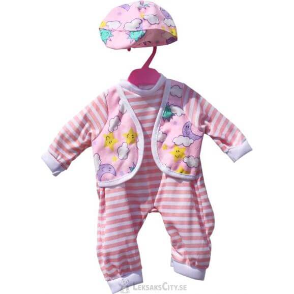 Baby Rose Dockkläder Randig Sparkdräkt till dockor 40-45 cm