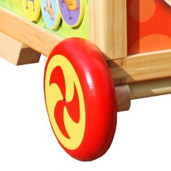 Gåvagn i trä med kulbana och aktivering Woodi World Toy