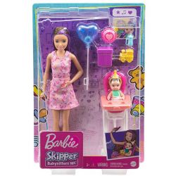 Barbie Barnvakt Color Change Baby Doll med matstol