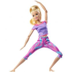 Barbie Made To Move with 22 Flexible Joints & Long Blonde Ponytail Wearing Athleisure-wear