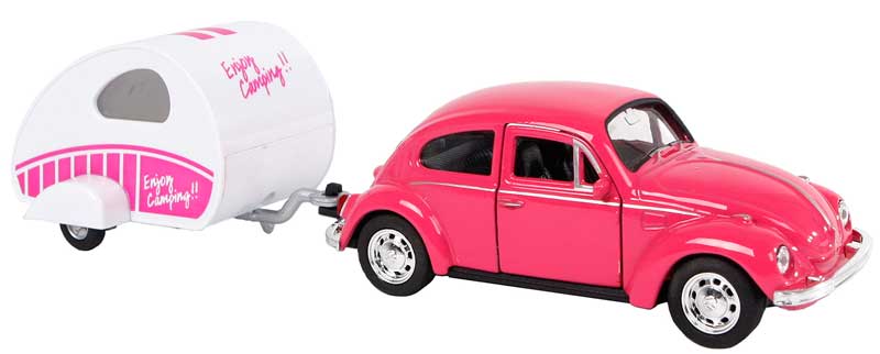 Läs mer om Leksaksbil Welly VW Beetle Rosa Kids Globe