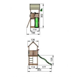 Jungle Gym Club lektorn komplett med rutschkana, grundmålat svart