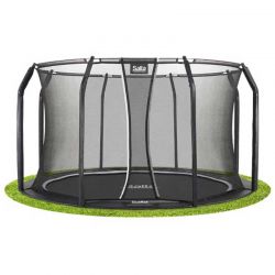 Studsmatta Royal Baseground Ø396 cm med nät svart SALTA