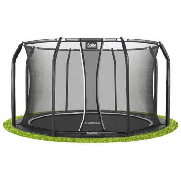 Studsmatta Royal Baseground Ø396 cm med nät svart SALTA