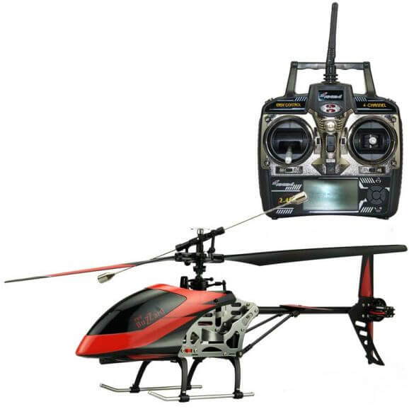 Radiostyrd Helikopter Buzzard RTF svartvit med LCD Handkontroll 2,4 GHz