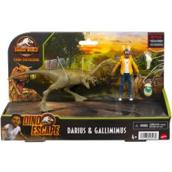Jurassic World Darius figur och dinosauriefigur Gallimimus