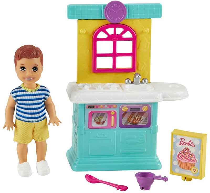Barbie Skipper Babysitters Pojke med Lekkök och Tillbehör