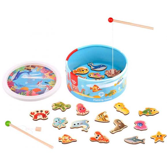Tooky Toy Fiskespel i trä med magneter