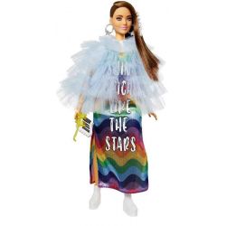 Barbie Extra Doll Rainbow Dress with Pet Dinosaur