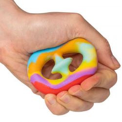 Fidget hand snapper rainbow 6cm