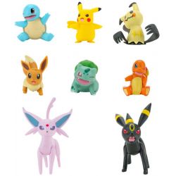 Pokemon 8 Pack Stridsfigurer - Pikachu, Squirtle, Charmander, Bulbasaur, Eevee, Mimikyu, Umbreon, Espeon